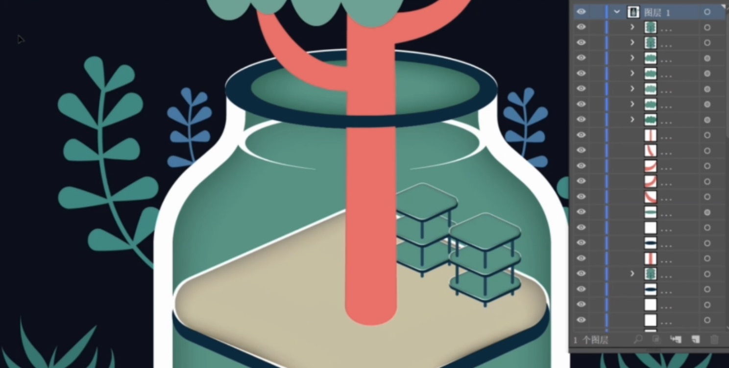 AI（illustrator）商業插畫：扁平風插圖繪制視頻教程（104GB） 百度網盤