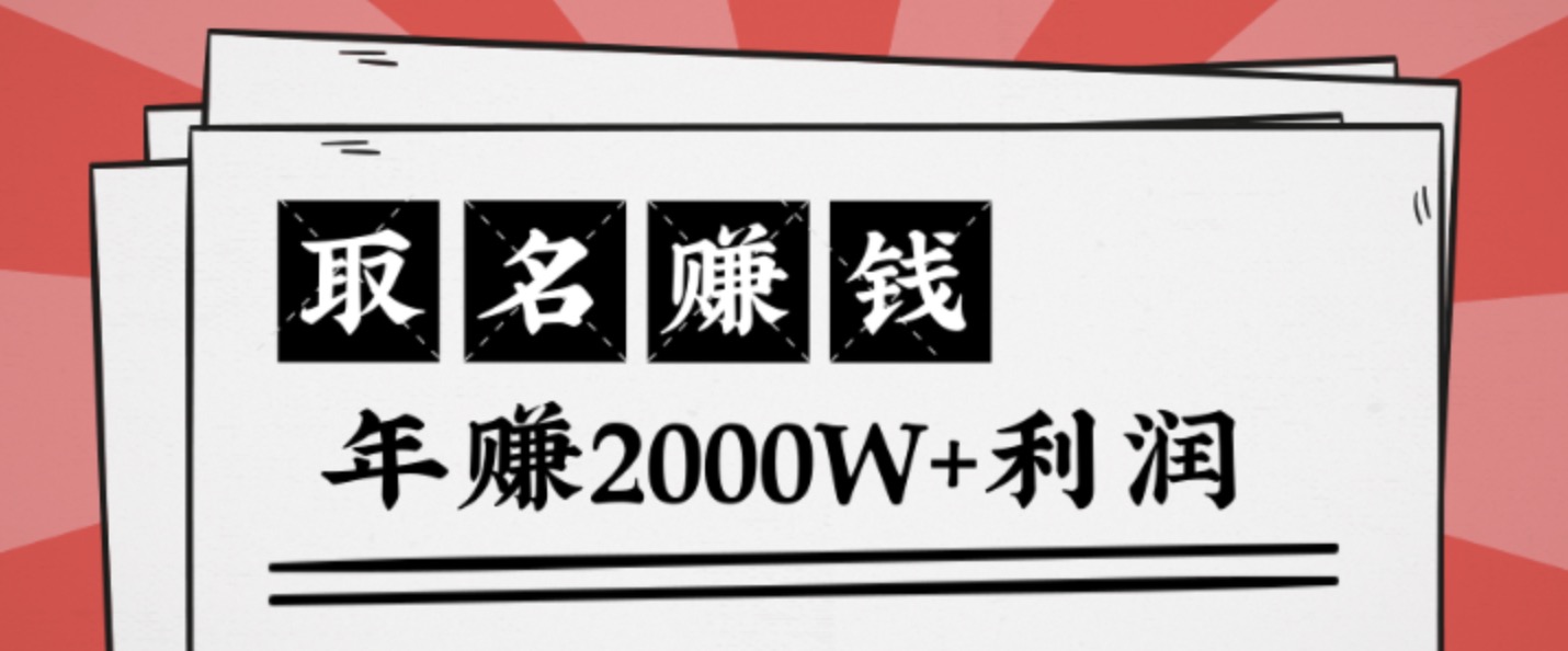 王通：不要小瞧任何一個(gè)小領(lǐng)域，取名技能也能快速賺錢，年賺2000W+利潤(rùn) 百度網(wǎng)盤插圖