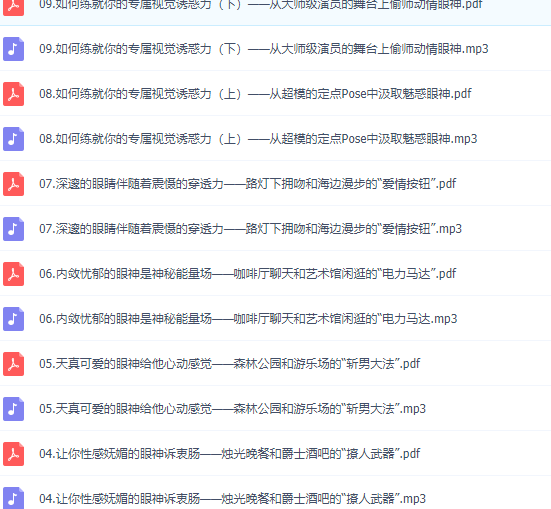 Chic魅惑學院·【9個音頻+課件】魅力眼神修煉術（全）