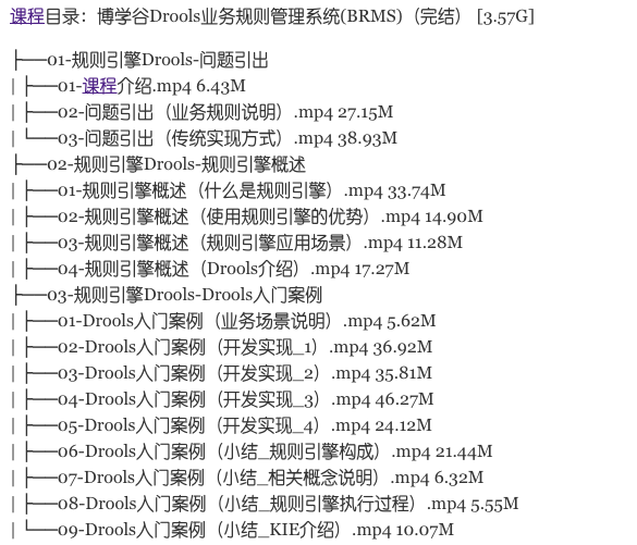 博學谷培訓課程-博學谷Drools業務規則管理系統(BRMS)-百度云分享_趣資料視頻資源