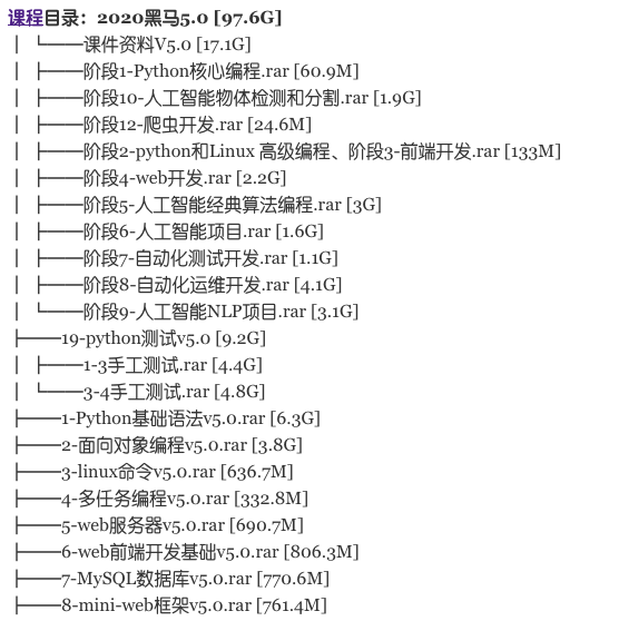 黑馬Python5.0教程實戰人工智能就業班課程（視頻+資料+源碼）_趣資料教程視頻
