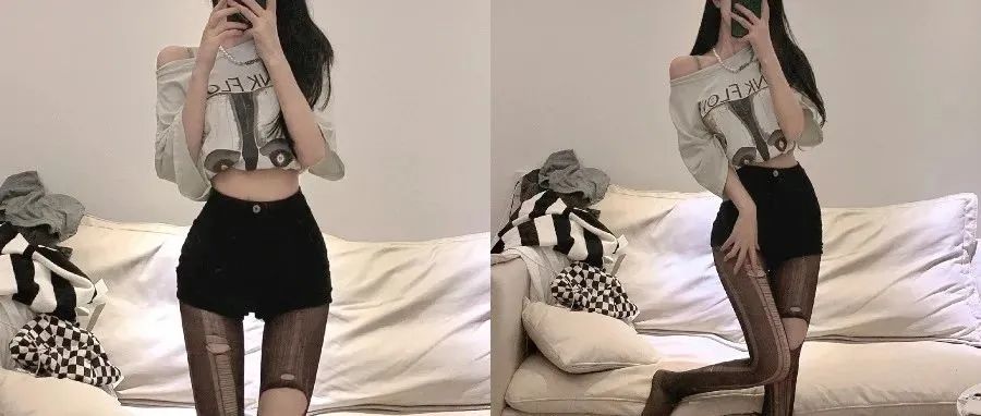 妹子絲襪都破了，好心疼啊！