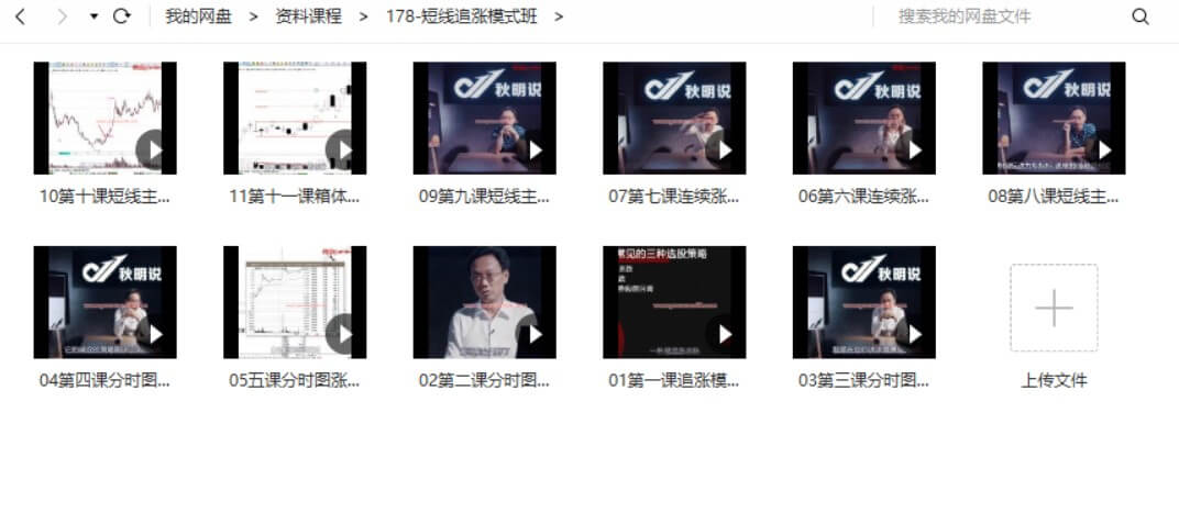 文秋明秋明說股-短線追漲模式班_百度云網盤視頻教程