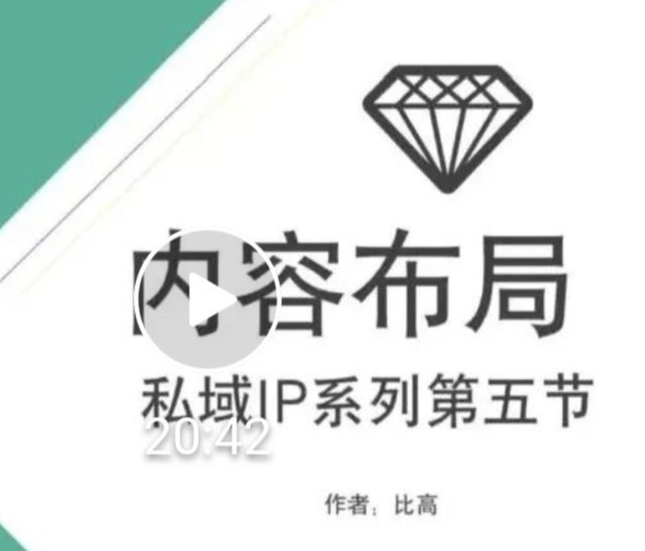 比高私域IP流量變現視頻課，6個月10W粉，2235付費會員【完結】