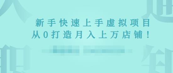 2022年虛擬項目實戰指南，新手從0打造月入上萬店鋪【視頻課程】
