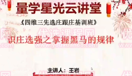 量學云講堂王巖四維三先選莊跟莊基訓班第28期