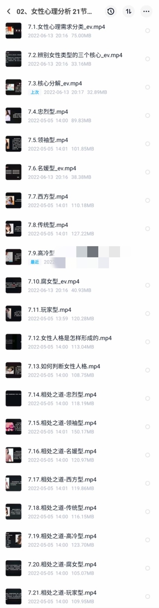 趣戀愛《女性心理分析》共21節.完結 分辨女生類型