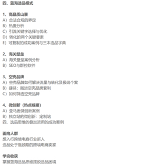 跨境電商藍(lán)海選品思維（跨境楊少）