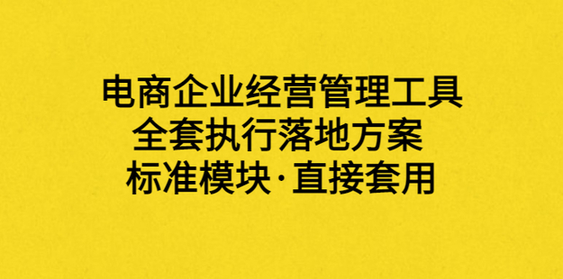 電商企業盈利體系+落地工具包(電商必備)