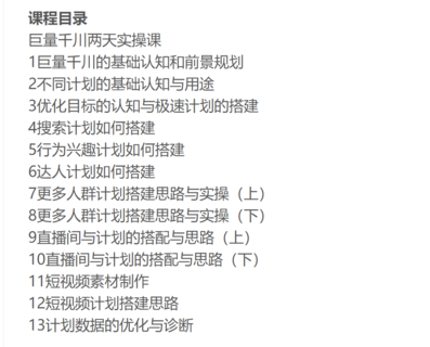 巨量千川兩天實操課（老干俊）網盤分享