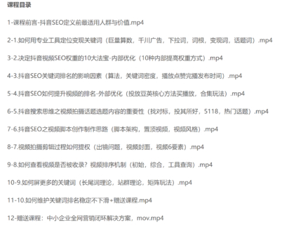 (竇異-抖音seo搜索排名優(yōu)化)短視頻SEO搜索排名優(yōu)化實(shí)戰(zhàn)課程+企業(yè)號商家號搭建運(yùn)營實(shí)操