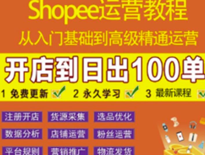 shopee運營教程：從入門基礎到高級精通，跨境電商課程集合（全套課程）