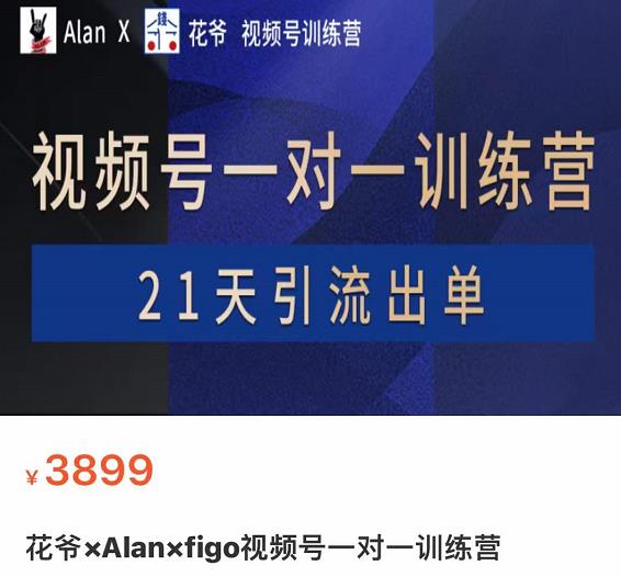 花爺×Alan×figo視頻號一對一訓練營,21天引流出單3899元網盤分享