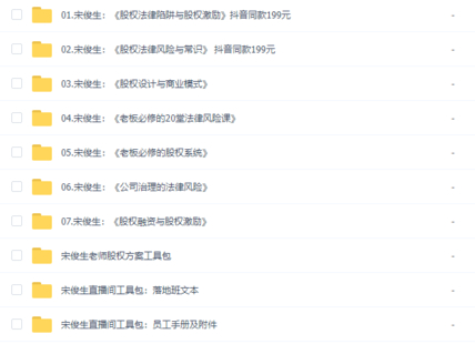 【法律上新】【其他】 《099 宋俊生律師股權專欄合集》