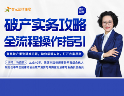 【法律更新】【智元】 《546 馬西蒙：破產實務攻略——全流程操作指引》