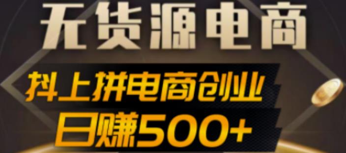 抖上拼無貨源電商創(chuàng)業(yè)項目、外面收費12800，日賺500+的案例解析參考