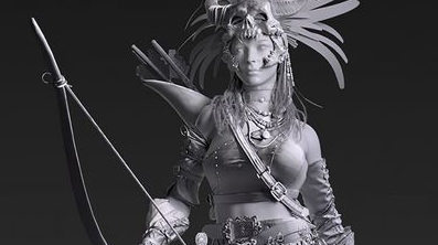 影視人物角色女獵案例教程模型篇zbrush課程網盤分享