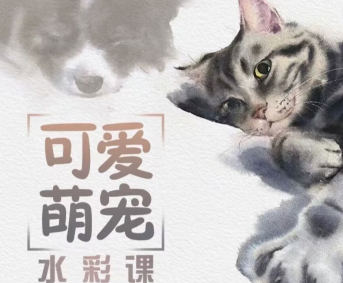 畫釀幸福第108期林加月可愛萌寵水彩課2022百度網盤