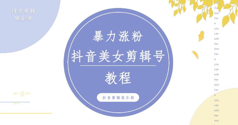 抖音快手暴力漲粉美女混剪視頻教程，百分百過原創(chuàng)教程！附帶違規(guī)申訴方法百度網(wǎng)盤