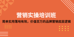 營銷實操培訓班：簡單實用落地有效，價值百萬的品牌營銷底層邏輯百度網盤插圖