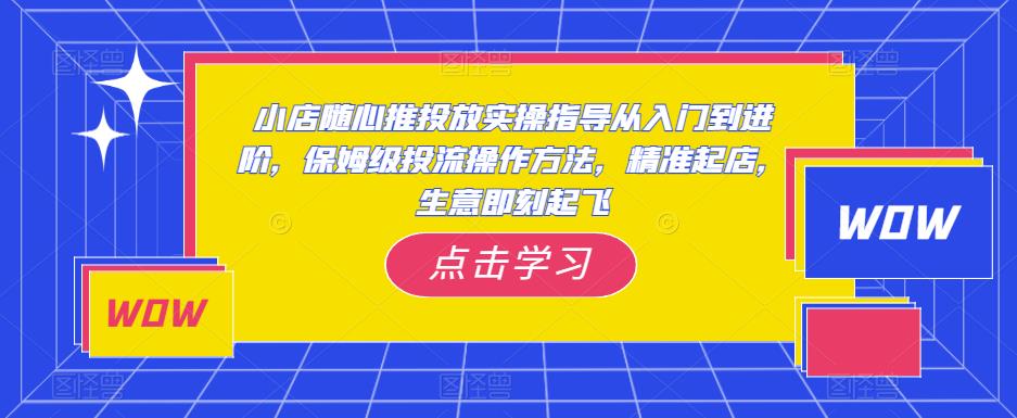 小店隨心推投放實操指導(dǎo)從入門到進階，保姆級投流操作方法，精準起店百度網(wǎng)盤