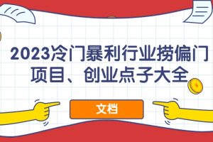 2023冷門暴利行業撈偏門項目、創業點子大全（文檔）百度網盤插圖