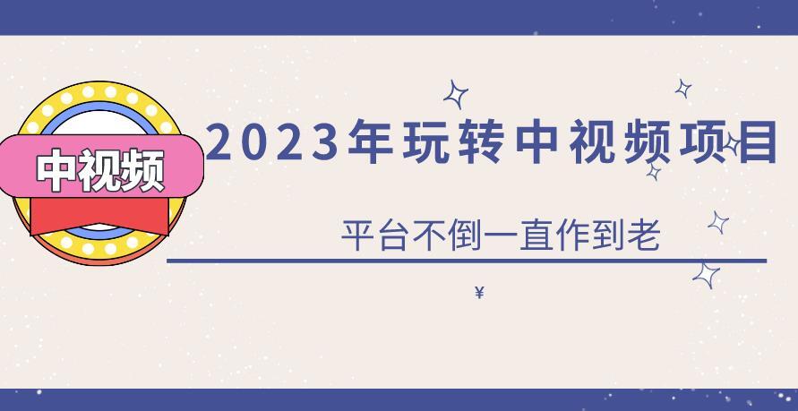 一心·2023玩轉中視頻超穩定副業項目百度網盤