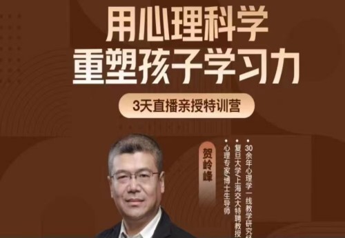 賀嶺峰3天直播課用心理科學重塑孩子學習力百度網盤