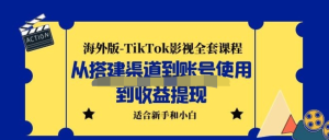 海外版-TikTok影視全套課程：從搭建渠道到賬號使用到收益提現教程百度網盤插圖