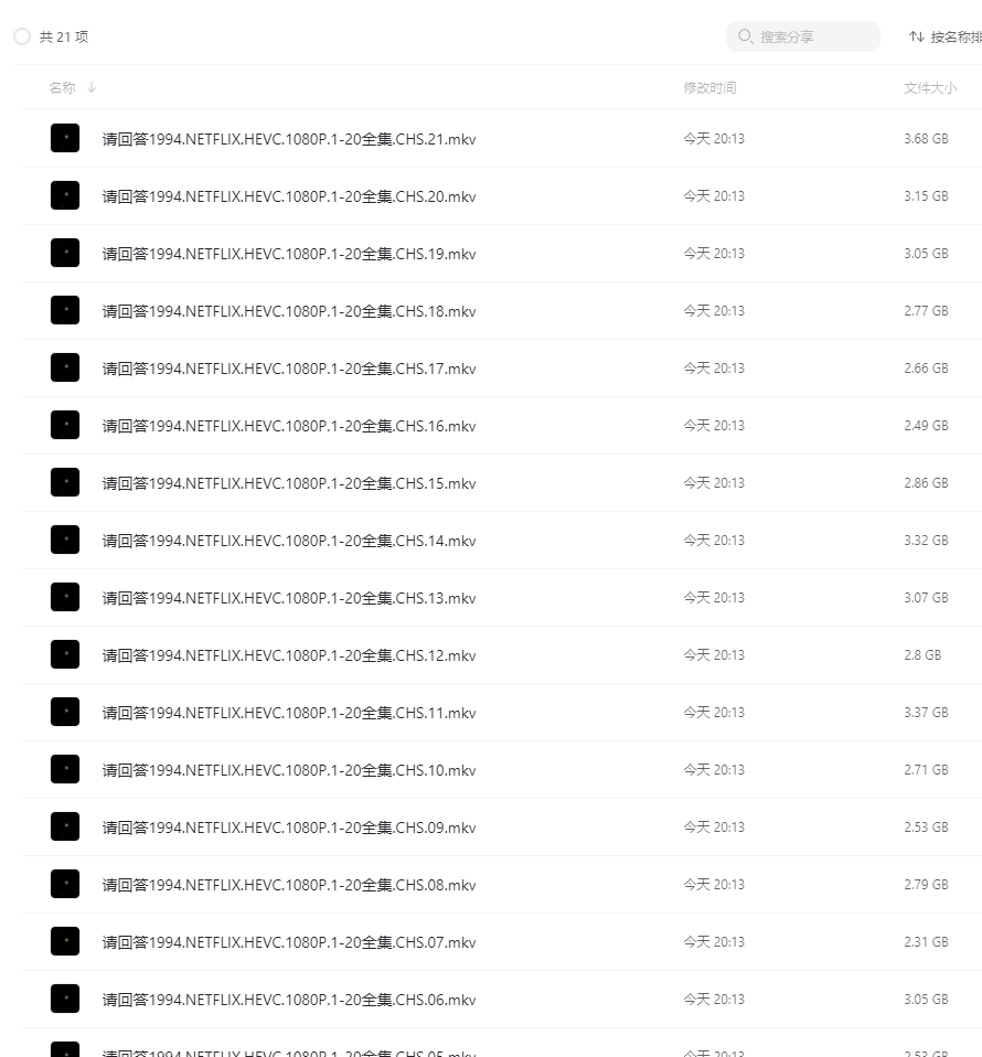 韓劇《請回答1994》全21集高清韓語中字