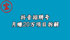 寶哥抖音招聘號月賺20w拆解玩法百度網盤插圖