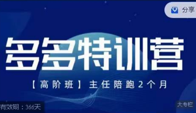 紀主任?多多特訓營高階班【9月13日】，拼多多玩法技巧落地實操