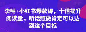 李鲆?小紅書爆款課，十倍提升閱讀量百度網盤插圖