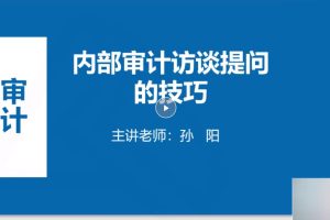 中華會計網校孫陽：2022年內審如何訪談提問（視頻+講義）