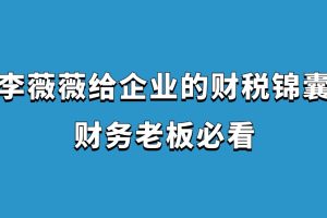 李薇薇給企業的財稅錦囊 財務老板必看百度網盤