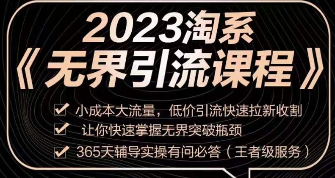2023淘系無界引流實操課程，低價引流拉新收割百度網盤