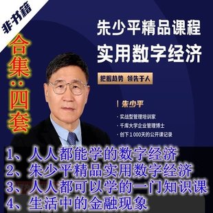朱少平實用數字經濟精品實用(視頻課)朱少平精品課程2023