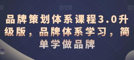 《品牌策劃體系課程3.0升級版》品牌體系學(xué)習(xí)