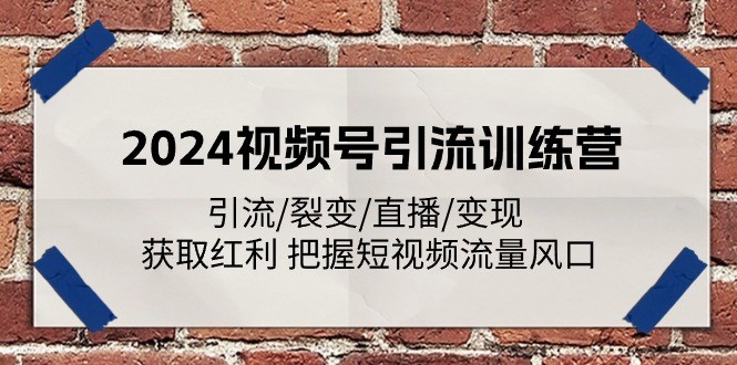 2024視頻號引流訓練營：引流/裂變/直播/變現 獲取紅利 把握短視頻流量風口插圖