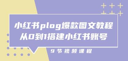 《小紅書plog爆款圖文教程》從0到1搭建小紅書賬號