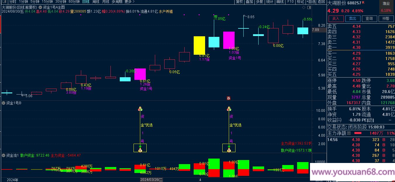 葉梵宸指標2024資金1號【每天盤中 主選①支】《無憂版》《K線追蹤主散因果》