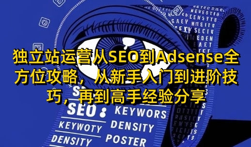 獨立站運營從SEO到Adsense全方位攻略，從新手入門到進階技巧，再到高手經驗分享